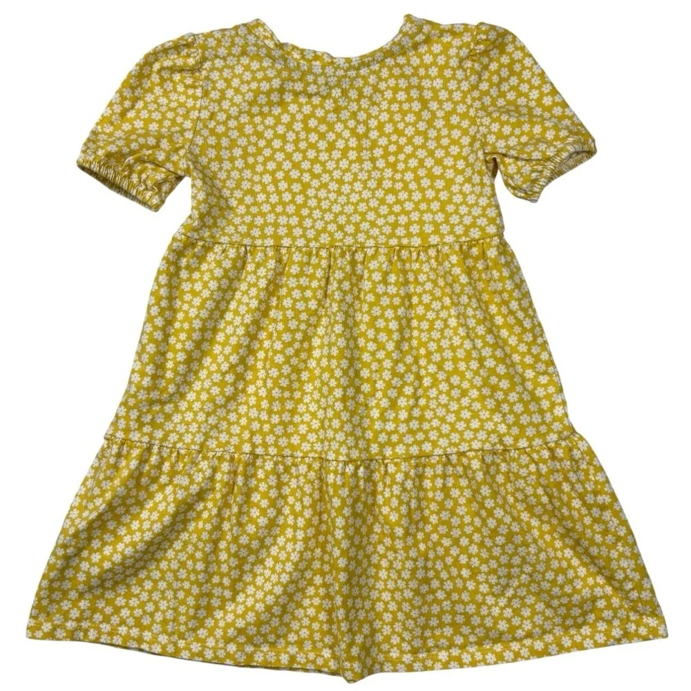 Gap Kids Yellow Floral Cotton Tiered Dress | Size 5